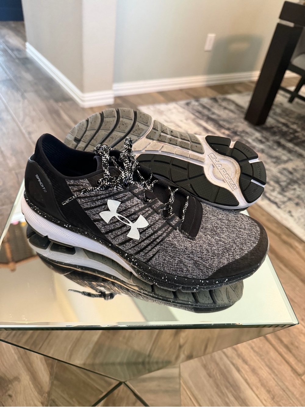 Under Armour Men's Black and Gray Athletic Running Shoes